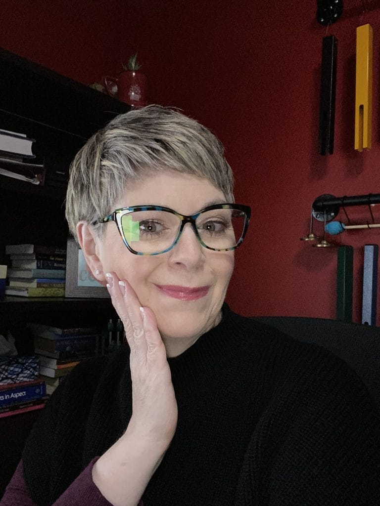 Edmonton Astrologer Tracy Quinlan in her office